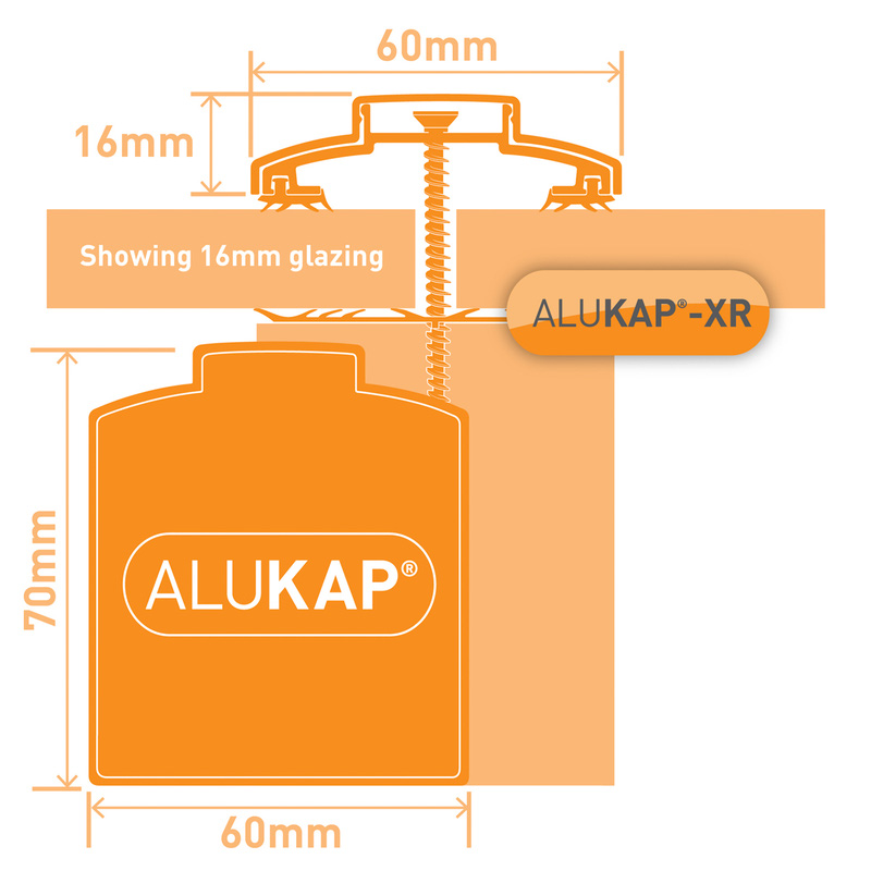 Alukap-XR 60mm Concealed Fix Glazing Bar with Gasket