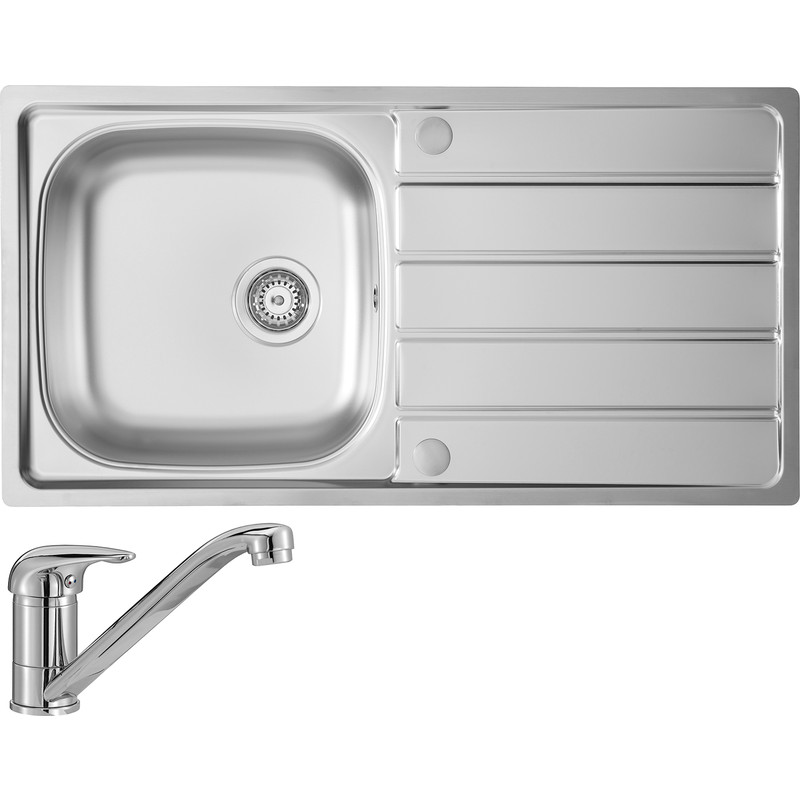 Details about  / Bristan Inox Kitchen Sink 1.5 Bowl Reversible Drainer Quest Mixer Tap Chrome