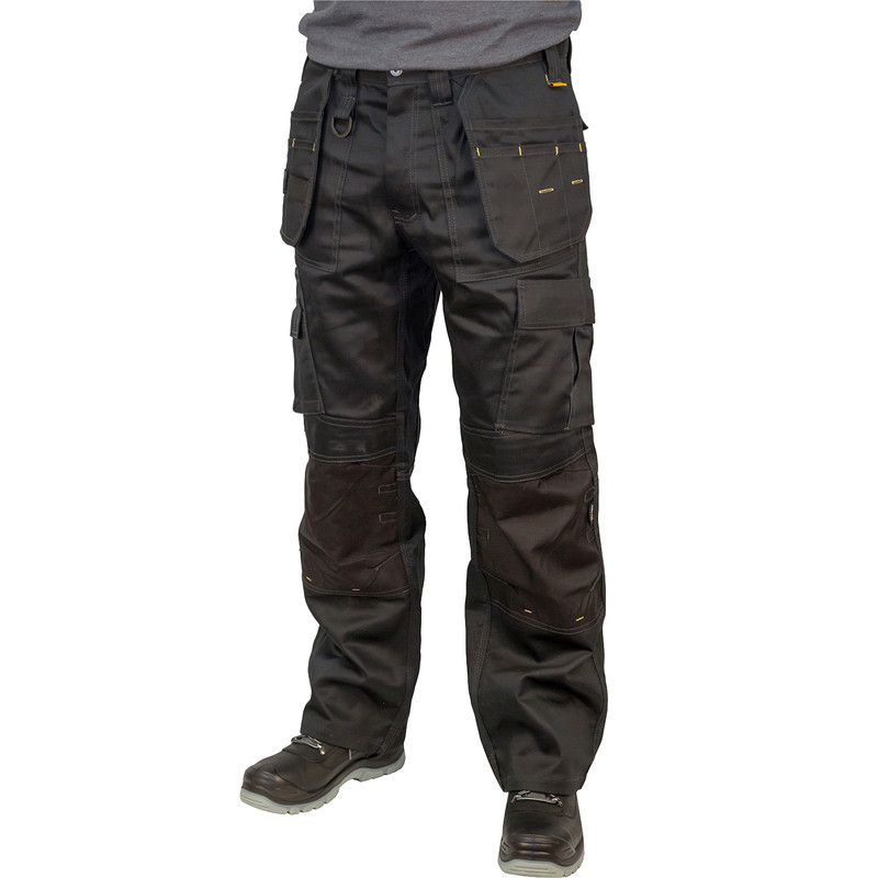 1 DeWalt Pro Pantalon de travail robuste en toile pour homme noir 30W x 29L 