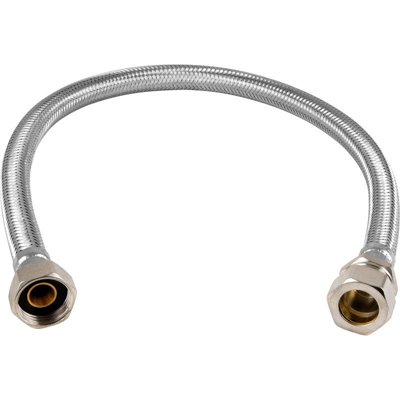 3/4" x 1/2" 2 Flexible Tap Connectors Braided Stainless Steel Flexi Hose Pipes
