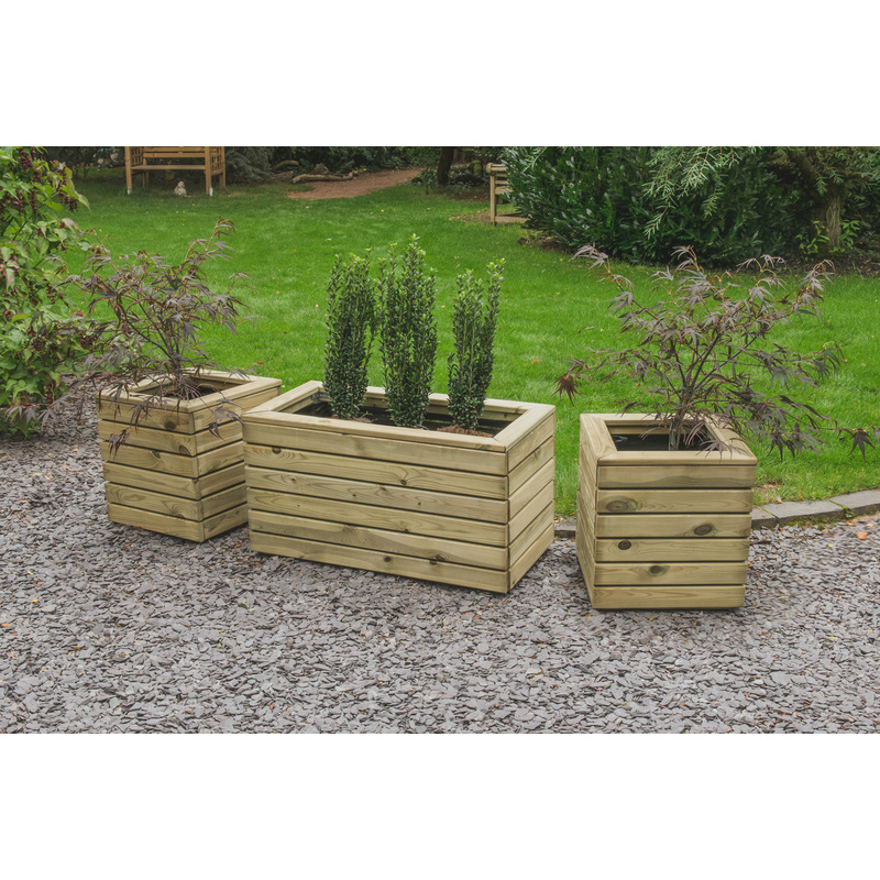 Forest Garden Double Linear Planter 44 X 80 X 40cm | Toolstation