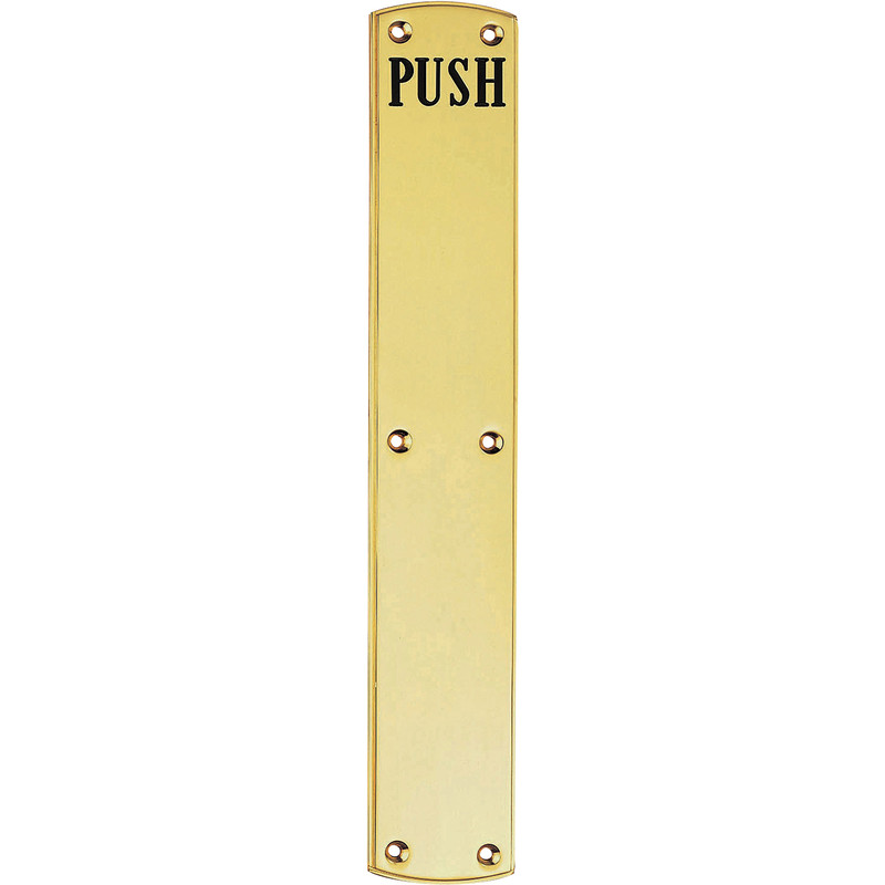 Door Push Plate Polished Brass Engraved PUSH Pub Door Push Finger Plate Brass 