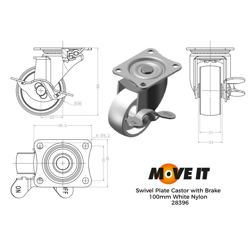 Swivel Wheel with Brake Castor