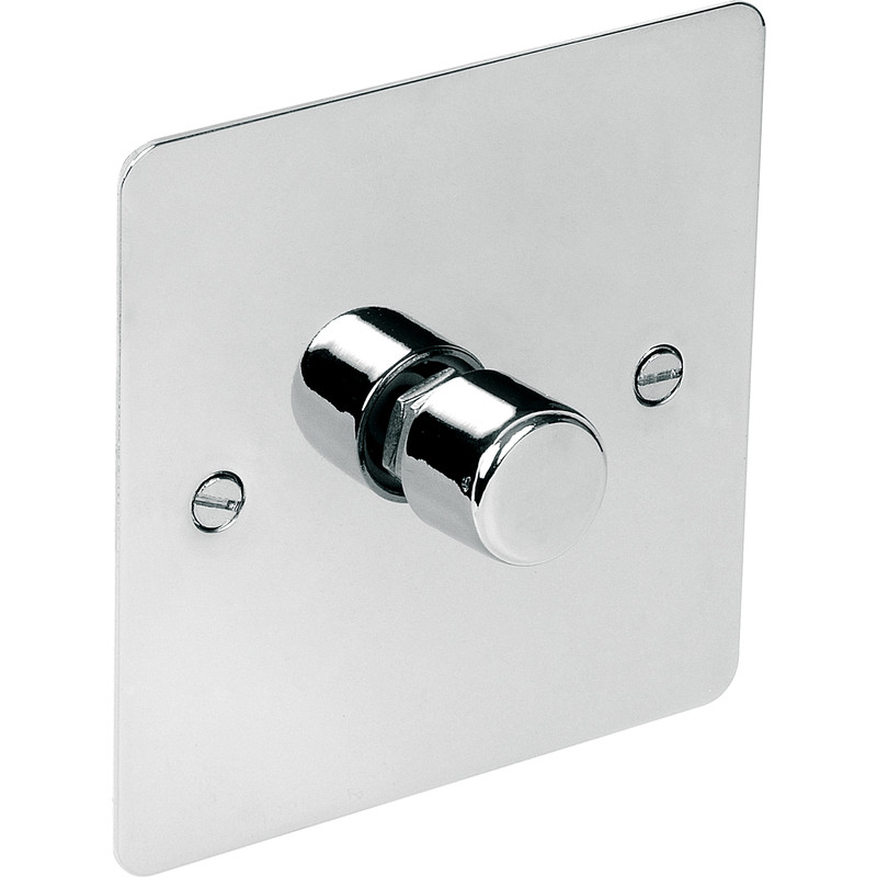 Flat Plate Polished Chrome LED Dimmer Switch