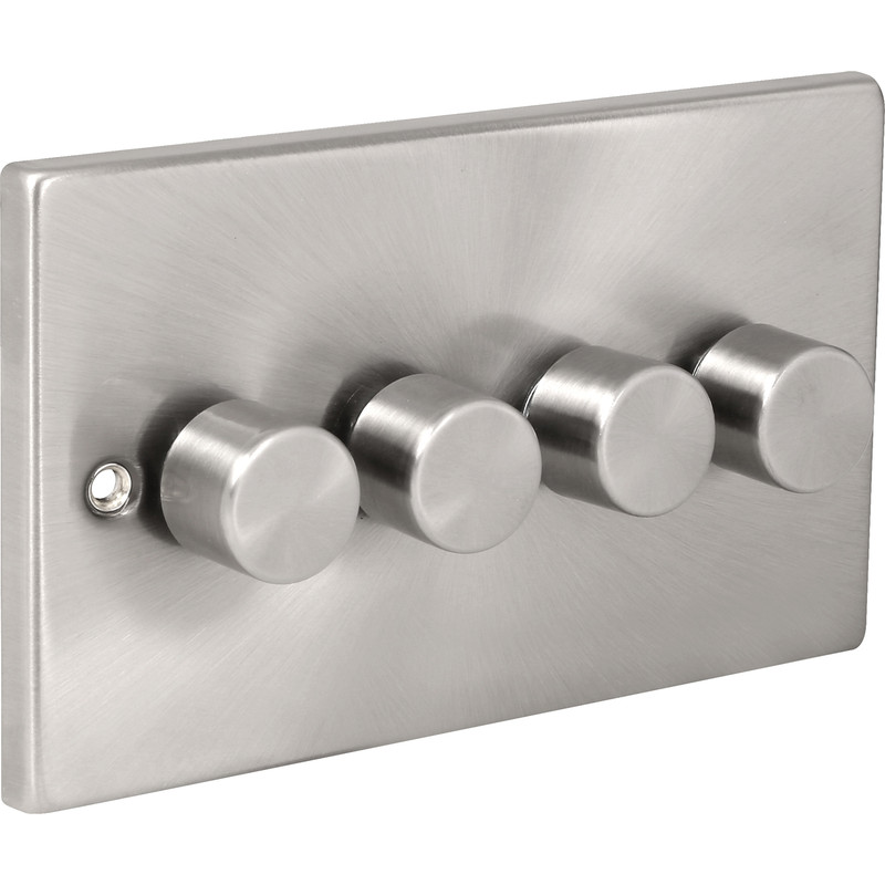 Click Deco Satin Chrome Dimmer Switch