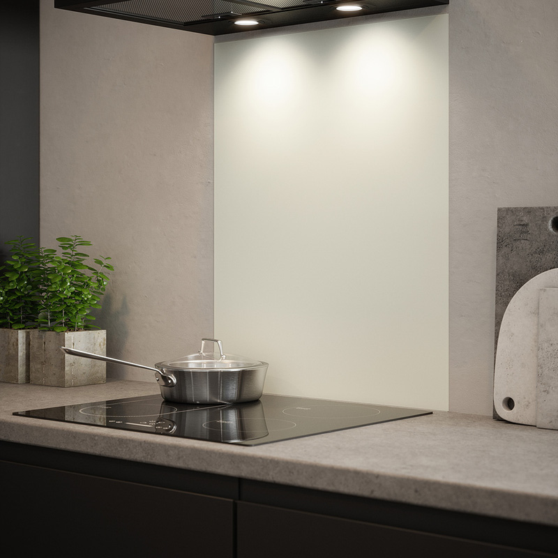 Splashback Matt White SelfAdhesive Glass Splashback 600 x 750mm