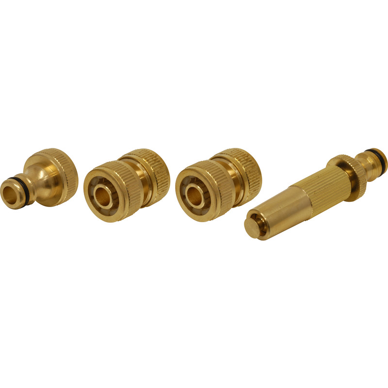 Garden Hose Quick Connector,Water Splitter Connect Fittings Hose Fitting with Extra 5 Washers 3/4 Inch Solid Brass Hose Connectors 10 Pieces Set 