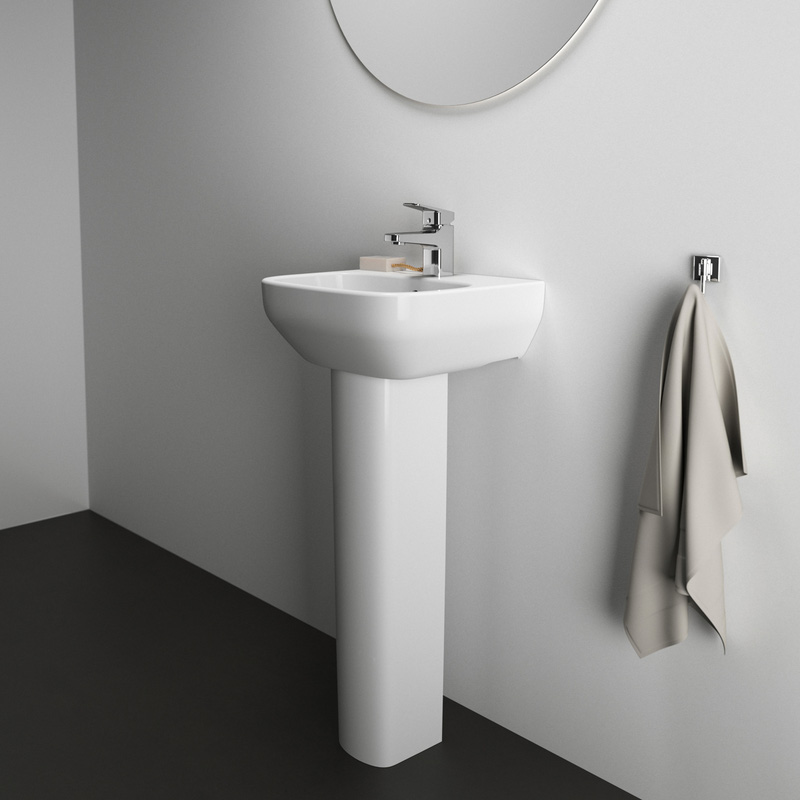 Ideal Standard i.life Cloakroom Basin and Pedestal 40cm 1 Tap Hole