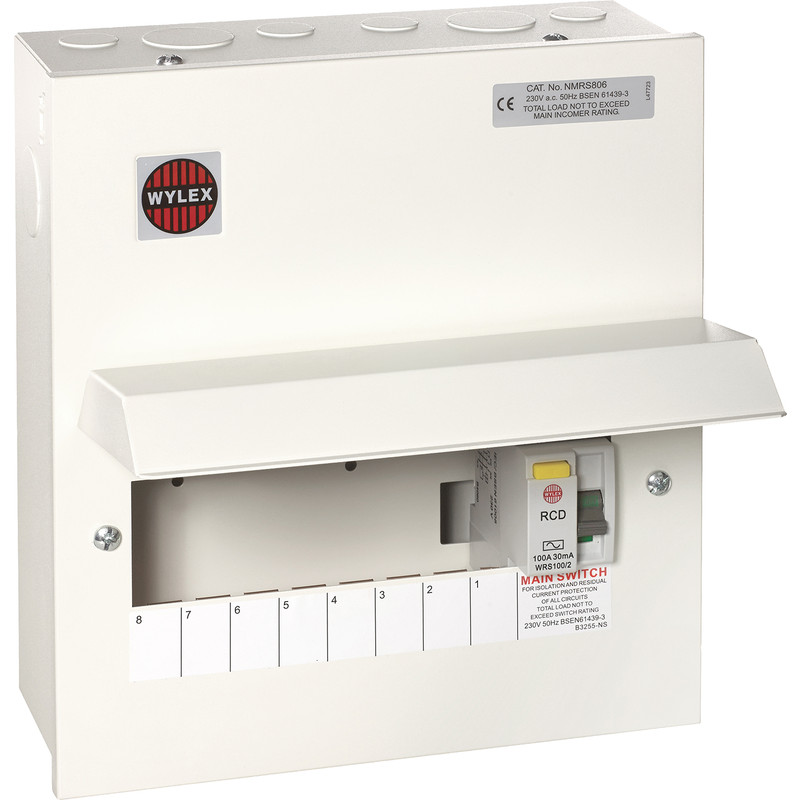 Wylex Metal 17th Edition Amendment 3 100A DP Consumer Unit 8 Way 100A