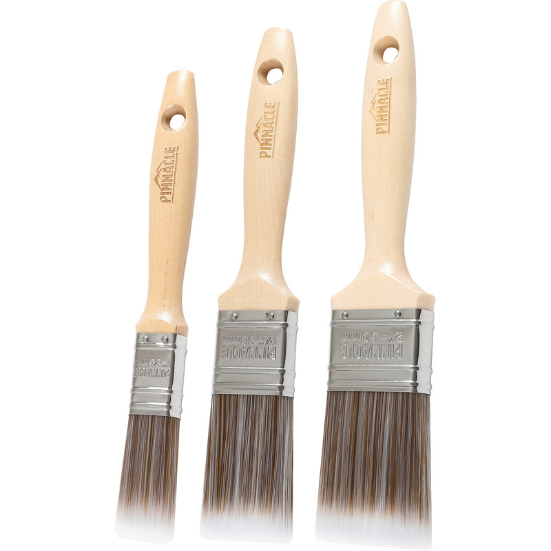 Pinnacle Synthetic Paintbrush Set 3 Piece Light