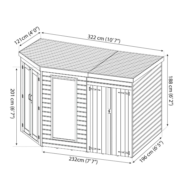Mercia Premium Corner Summerhouse with Side Shed