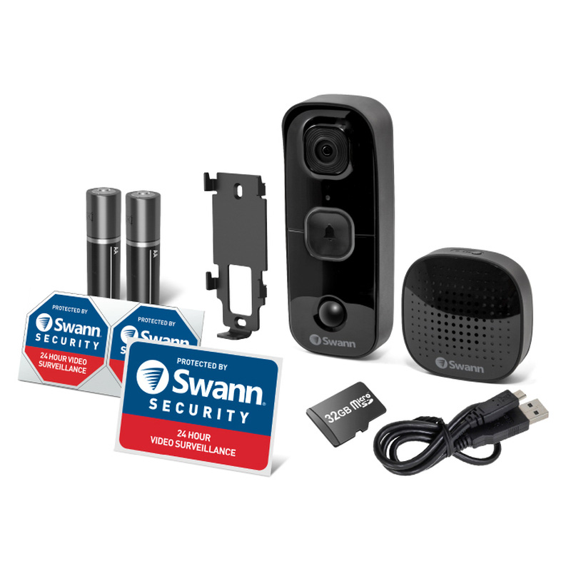 Swann Smart Security 1080p Wireless WiFi Battery Video Doorbell & Chime