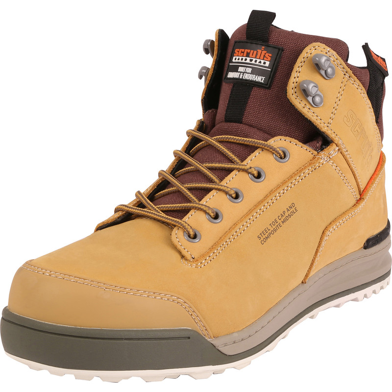 Scruffs TWISTER SPORT Safety Work Boots Tan Men's Steel Toe Shoes Sizes 7-12 