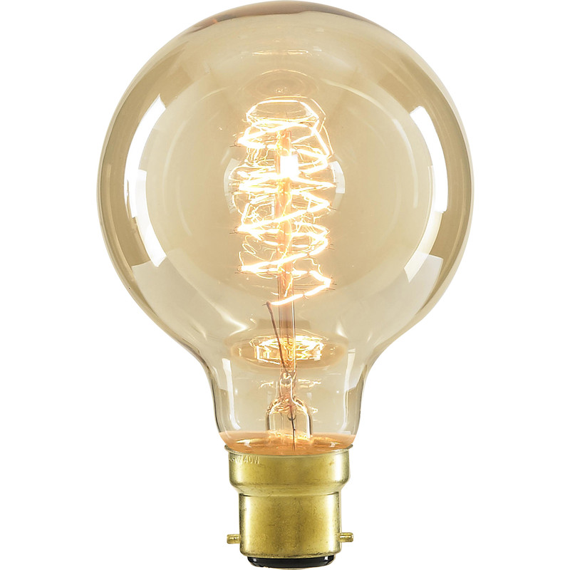 G80 Vintage Incandescent Decorative Dimmable Lamp 40W BC (B22d) Tinted 140lm
