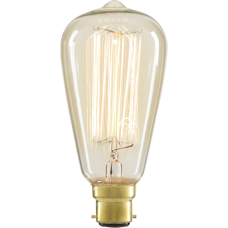 ST64 Vintage Incandescent Decorative Dimmable Lamp 40W BC (B22d) Clear