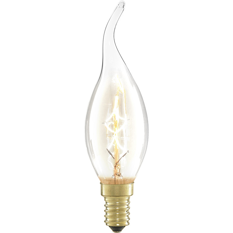 C35L Vintage Incandescent Decorative Dimmable Lamp 40W SES (E14) Clear 140lm