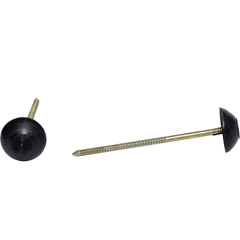 Unbranded RoofTrade Corrugated Bitumen Sheet Nails Pk 100 70mm in Black Plastic