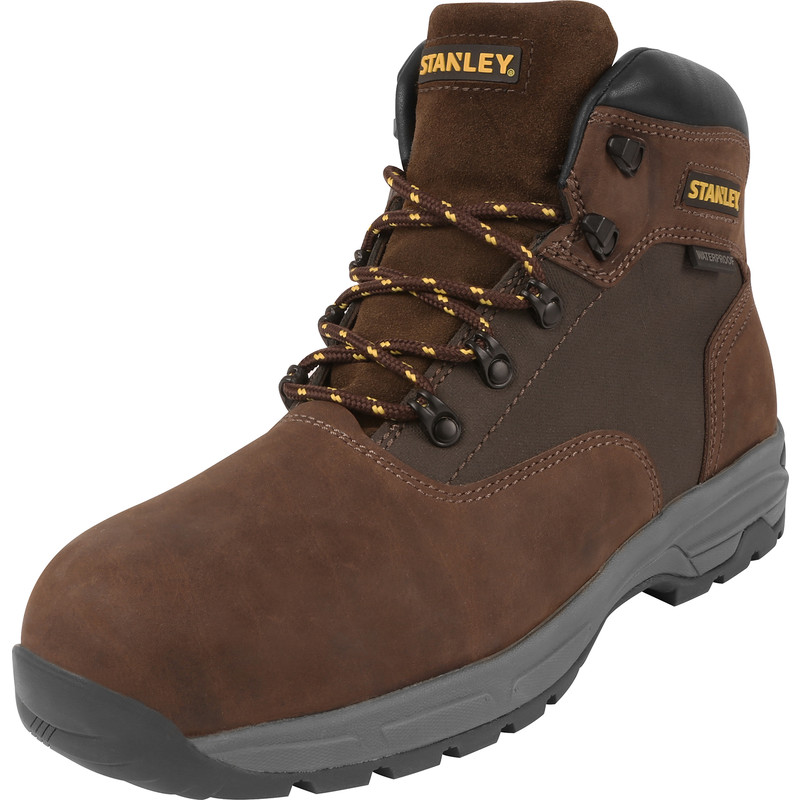 MENS STANLEY LEATHER SAFETY BOOTS SHOES ANKLE BOOTS WORK STEEL TOE CAP HIKER NEW