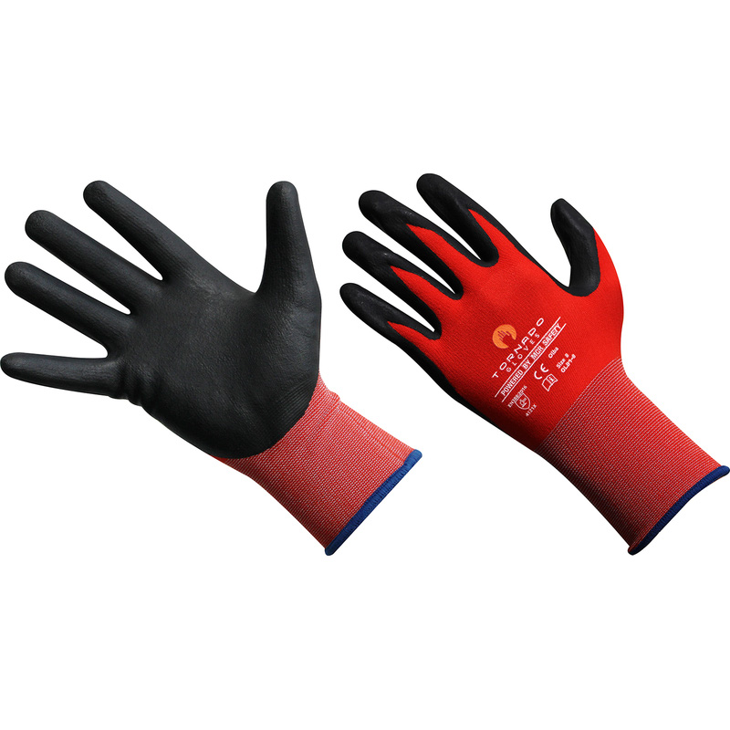 Mcr Safety Mcr Olba General Purpose Nitrile Foam Gloves (10 Pack) In Size Large Red