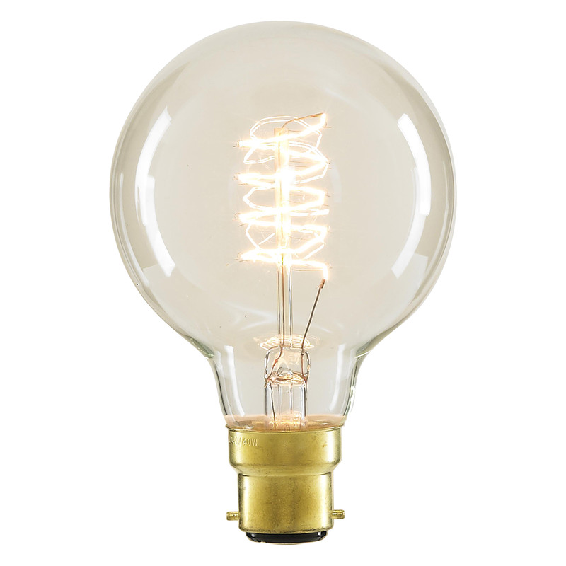 G80 Vintage Incandescent Decorative Dimmable Lamp 40W BC (B22d) Clear 140lm