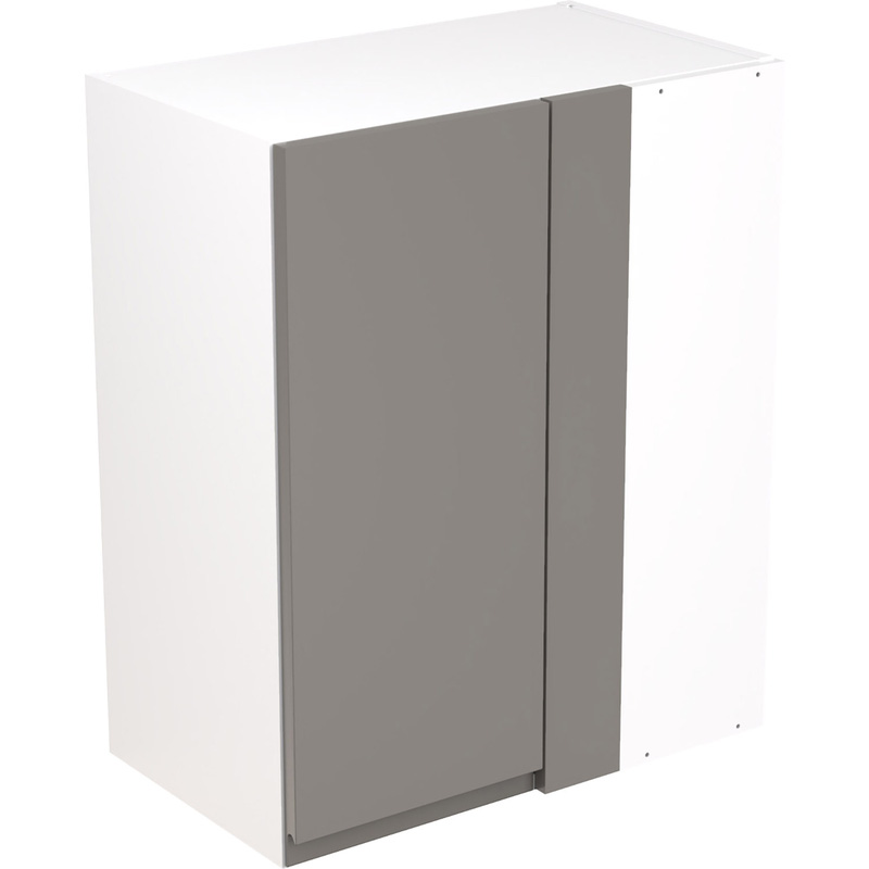 Kitchen Kit Flatpack J-Pull Kitchen Cabinet Wall Blind Corner Unit Super Gloss Dust Grey