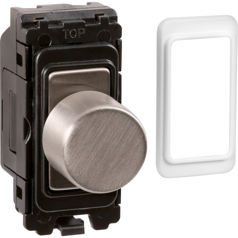 Wessex Brushed Stainless Steel Grid Dimmer Switch