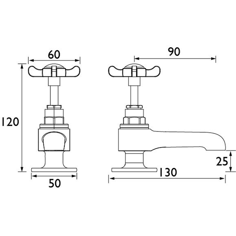 Bristan 1901 Taps Basin Pillar Toolstation