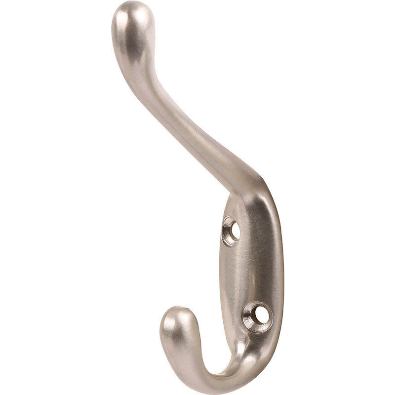 Coat Hook / Clothes Hook - Satin Nickel - Harney Hardware