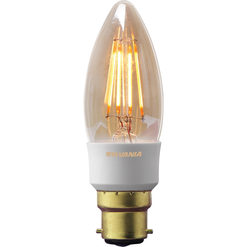 Sylvania LED Filament Effect Golden Dimmable Candle Lamp