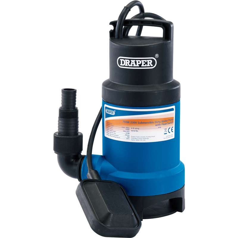 Draper 200L/Min Submersible Dirty Water Pump with Float Switch