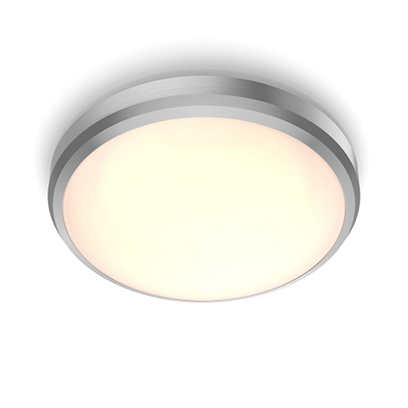Philips Balance CL257 LED Round IP44 Ceiling Light Nickel 6W 600lm Warm