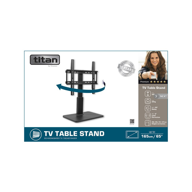 Titan By Vivanco TV Swivel Base With Adjustable Height & Angle