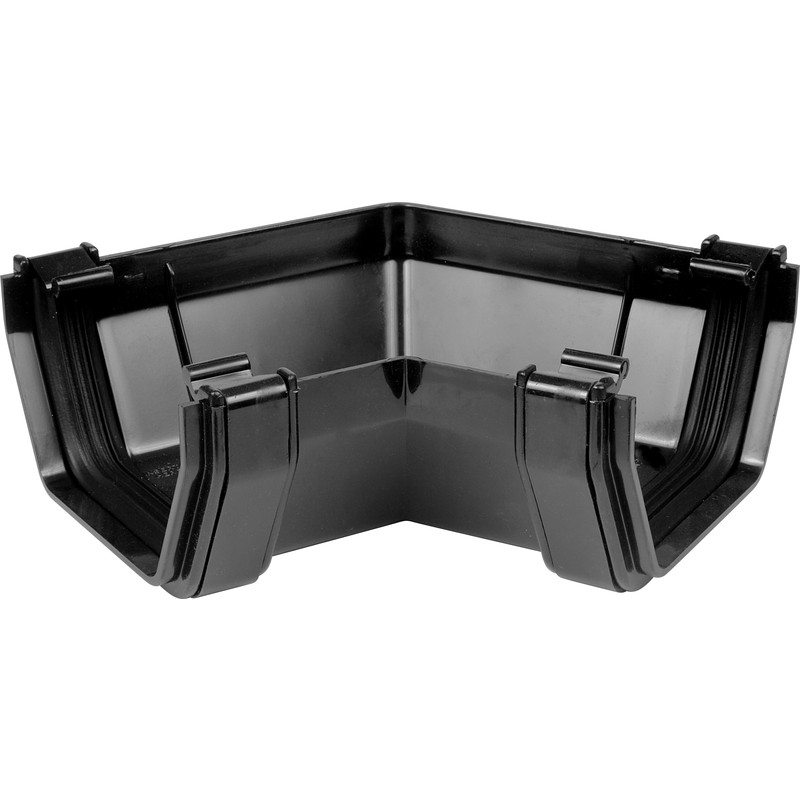 O SO EEZY 112mm Half Round Gutter 120 Degree Angle BLACK