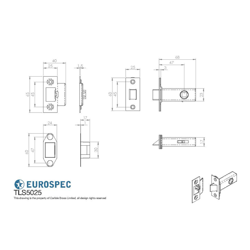 Eurospec Heavy Sprung Tubular Latch