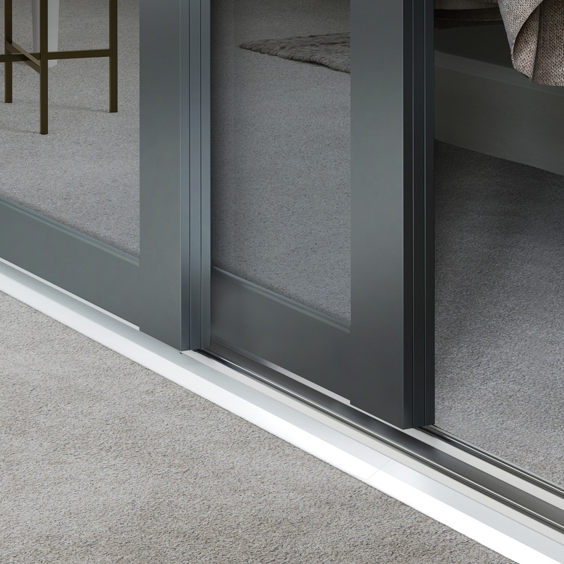 Spacepro Shaker 3 Door Sliding Wardrobe Kit Graphite Framed Mirror 1680