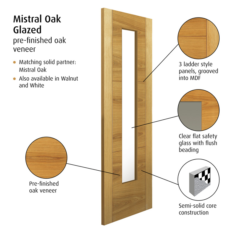 Mistral Oak Glazed Internal Door P/F