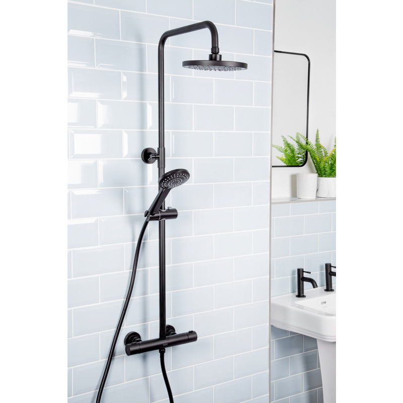 Bristan Buzz Thermostatic Bar Diverter Mixer Shower Black Toolstation