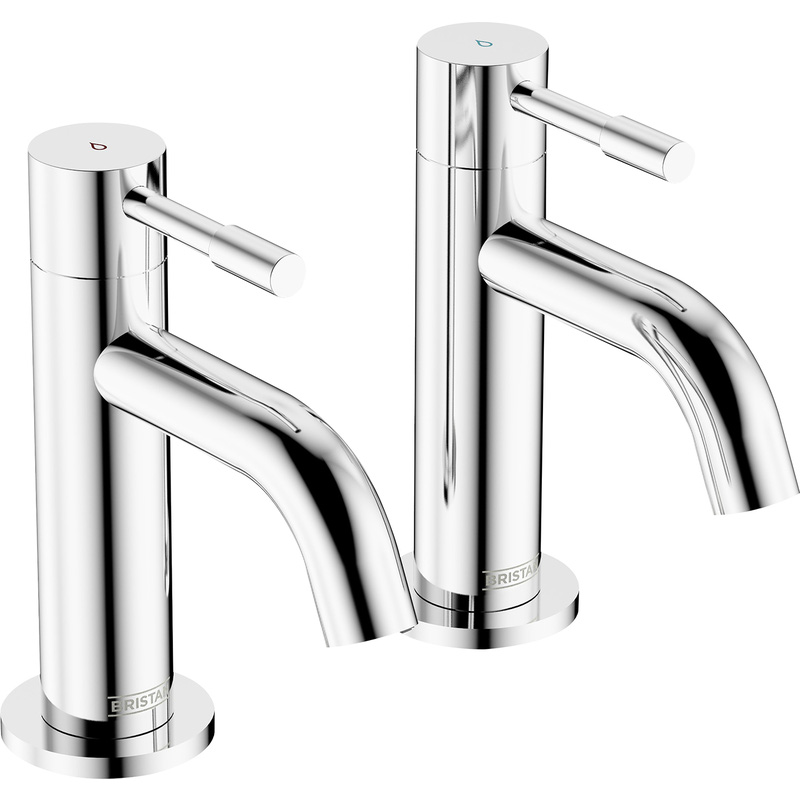 Bristan Mila Taps Basin Pillar (2 Pack) In Chrome Brass