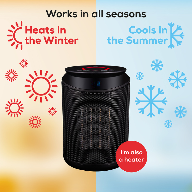 Best Portable Heater Cooler TCP Smart Wifi Mini Portable Ceramic Fan Heater 2KW Black | Toolstation