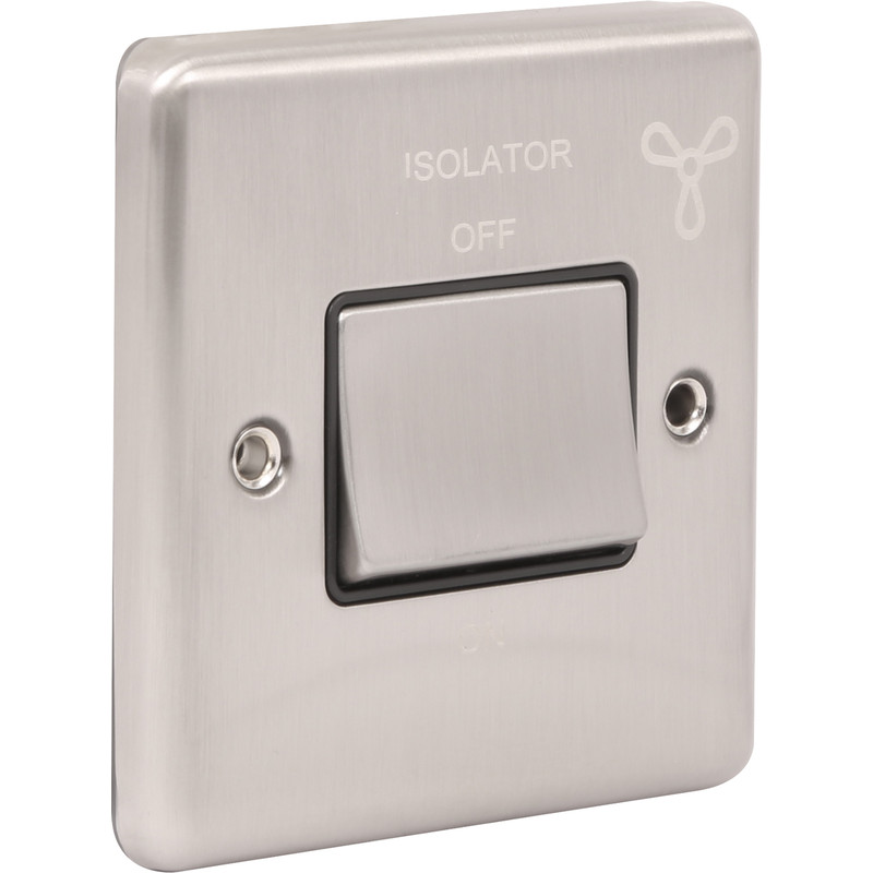 Wessex Brushed Stainless Steel Fan Isolator