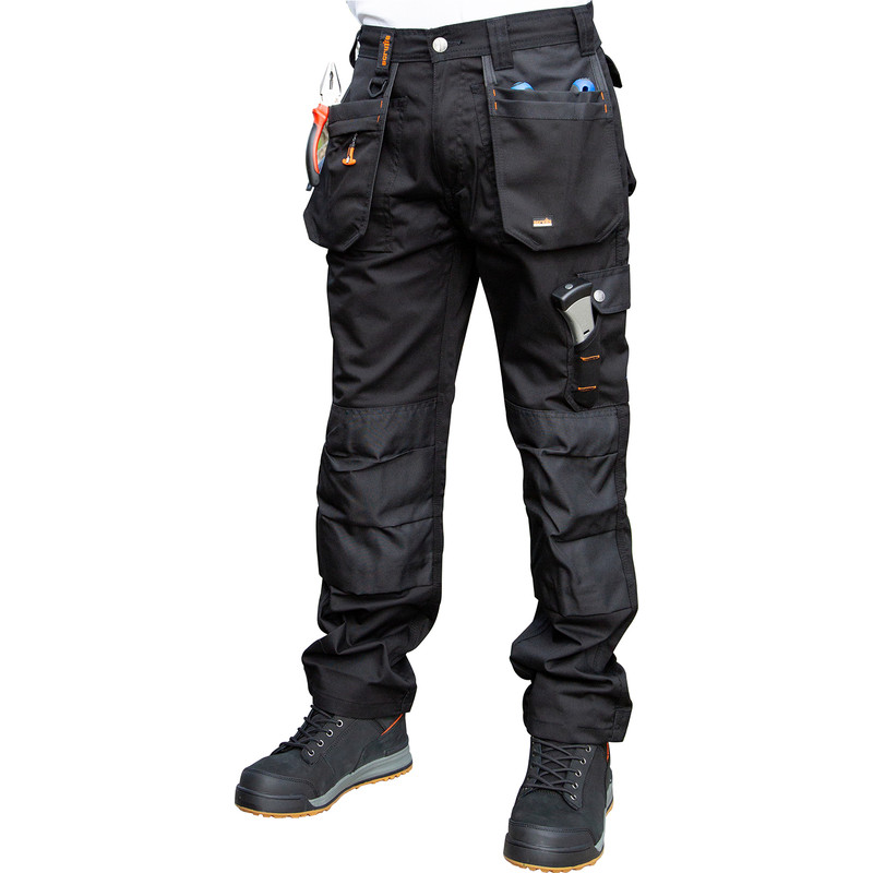 Scruffs Worker Work Trousers Non-Holster Black Navy Hard Wearing Trade Trouser 