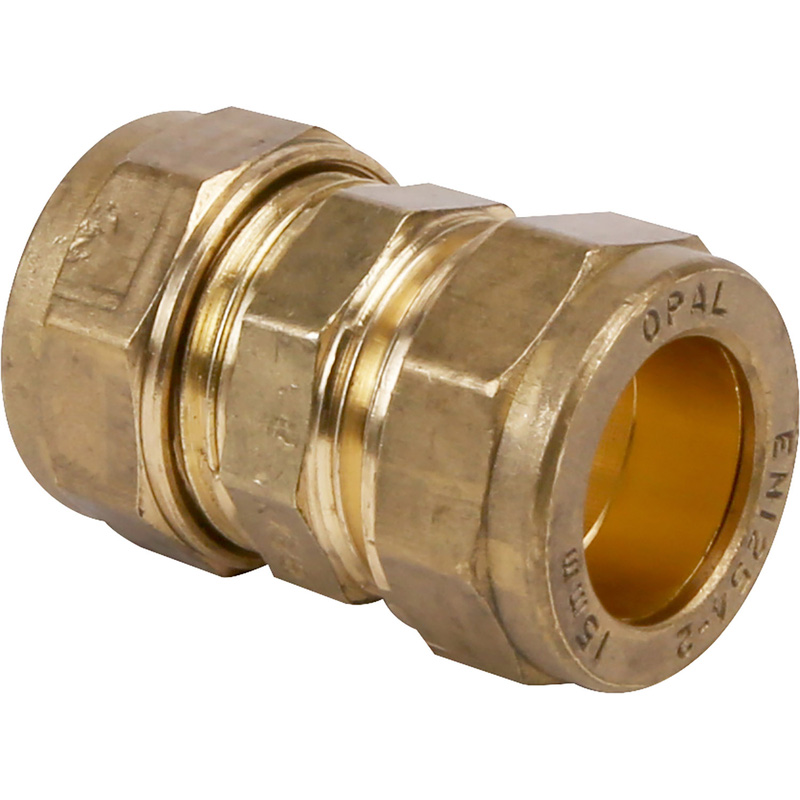 15mm Compression Straight Coupler Brass For Pipes *MULTIBUY*