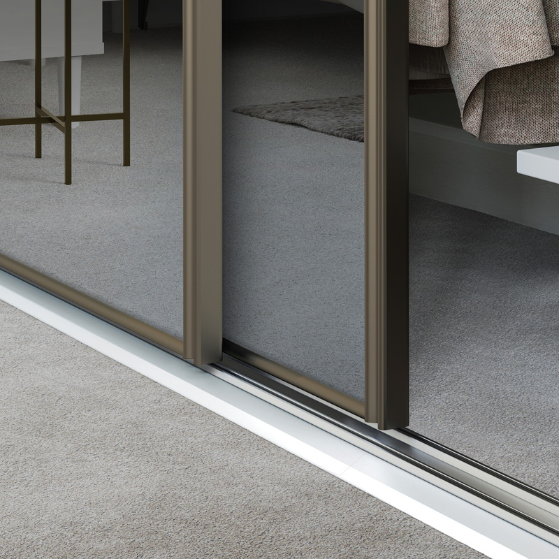 Spacepro Classic 2 Door Sliding Wardrobe Kit Nickel Framed Mirror 1185
