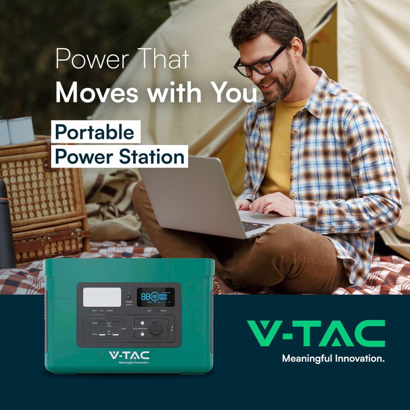 V-TAC VT-1001N 1000W Portable Power Station in Green SKU 11742