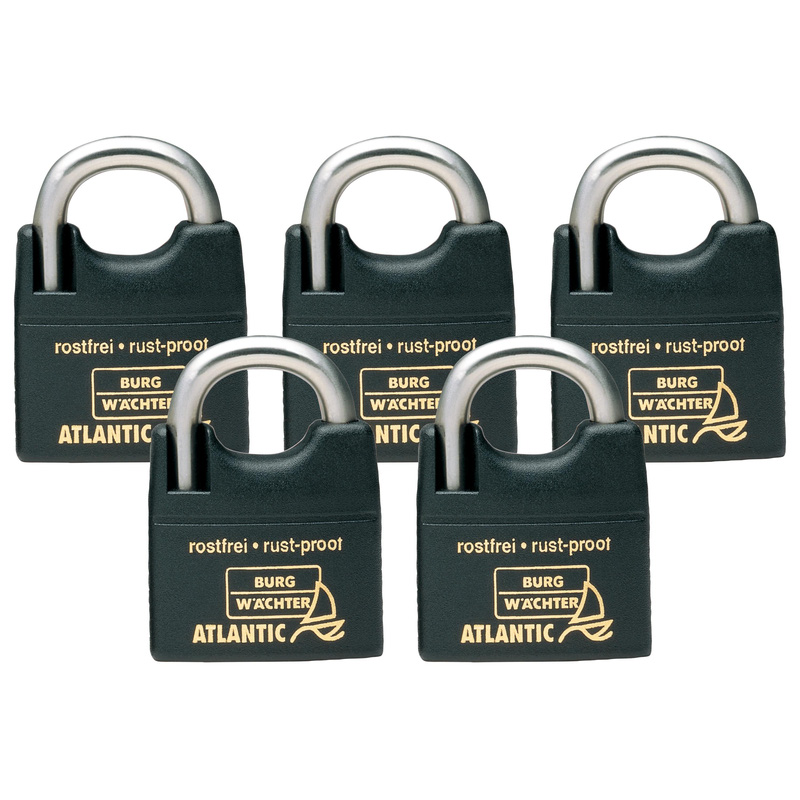BurgWachter Brass ATLANTIC Keyed Alike Padlock Set 50mm Toolstation
