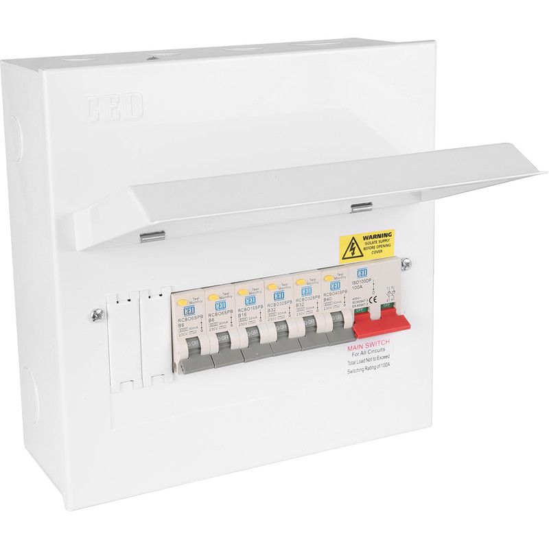 Metal 17th Edition Amendment 3 6 RCBOs Consumer Unit 8 Way