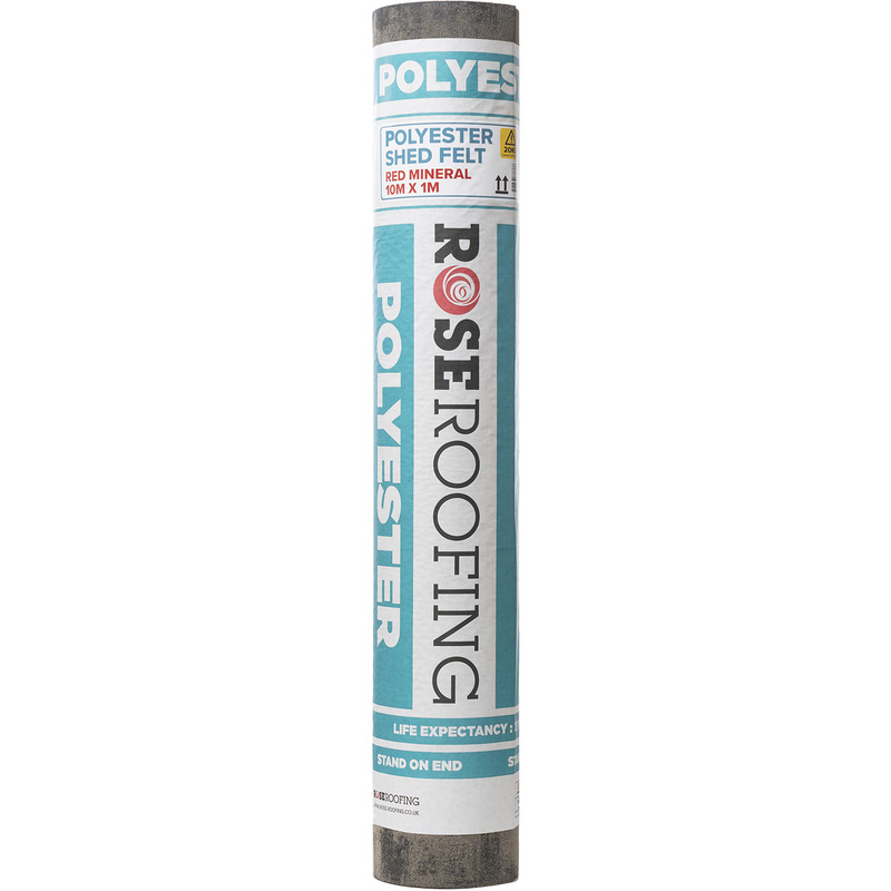 Rose Roofing Rose 15 Year Super Shed Felt 10M X 1M In Bitumen Red