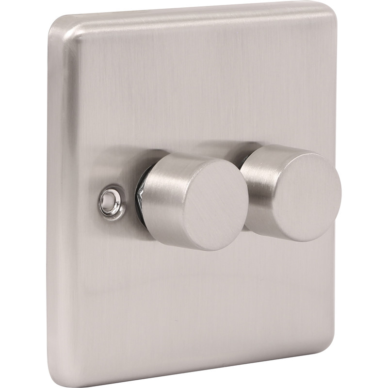 Wessex Brushed Stainless Steel Dimmer Switch