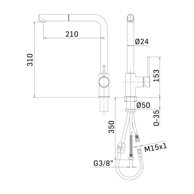 Franke Sirius Pull Out Mono Mixer Kitchen Tap