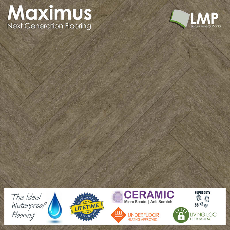 Maximus Provectus Rigid Core Flooring - Lentia Herringbone
